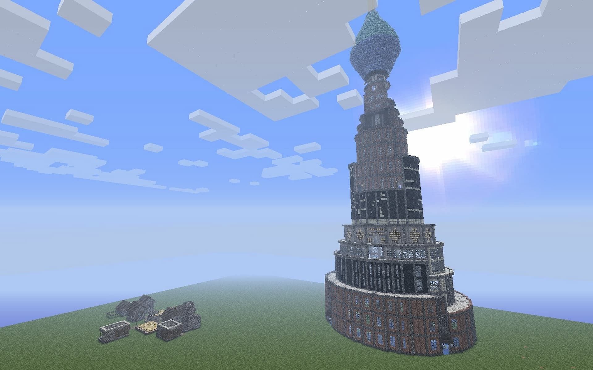 Players can only build to the maximum height limit (Image via Minecraftforum.net)