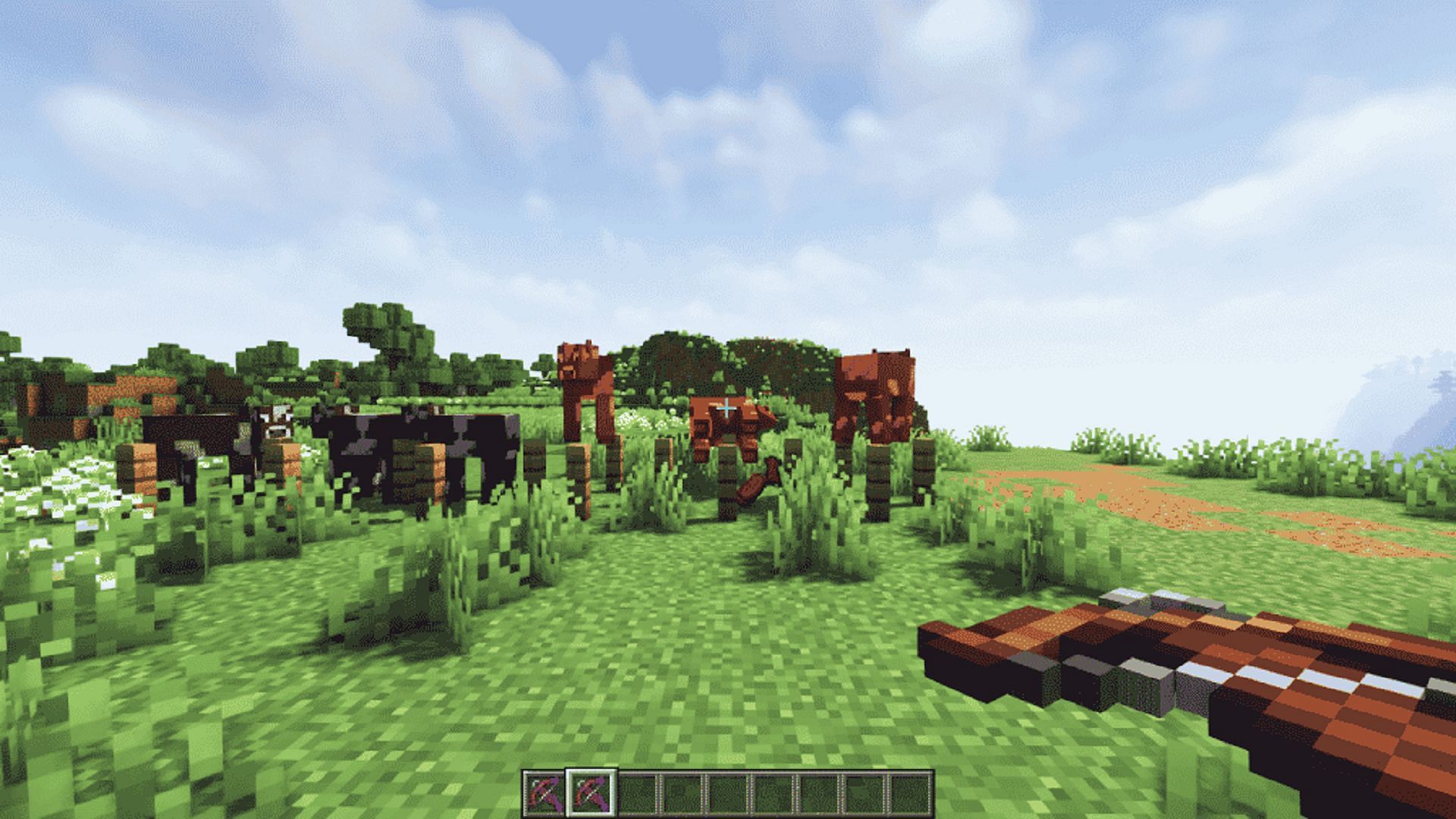 Turn your crossbow into a shotgun in Minecraft through the Multishot enchantment (Image via Mojang)