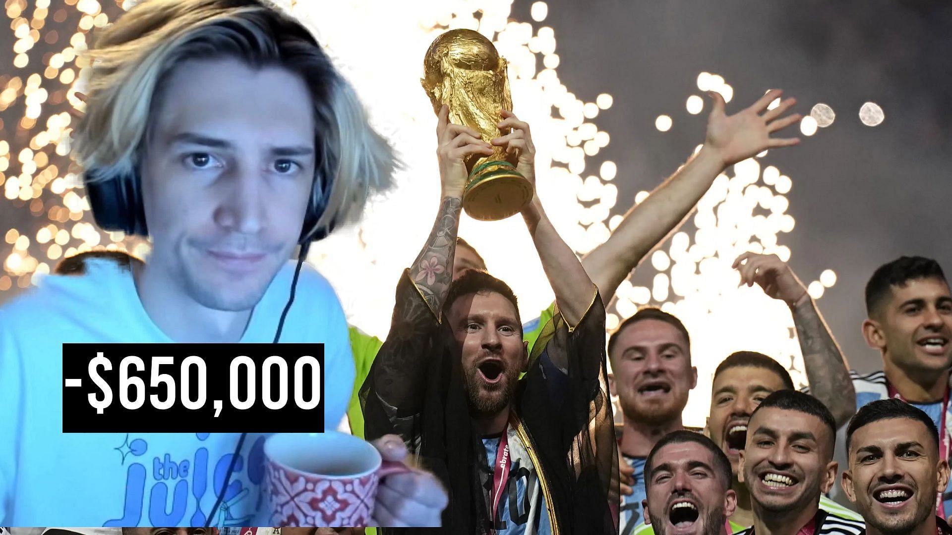xQc lost a lot of money betting on the World Cup Finals (Image via AP)