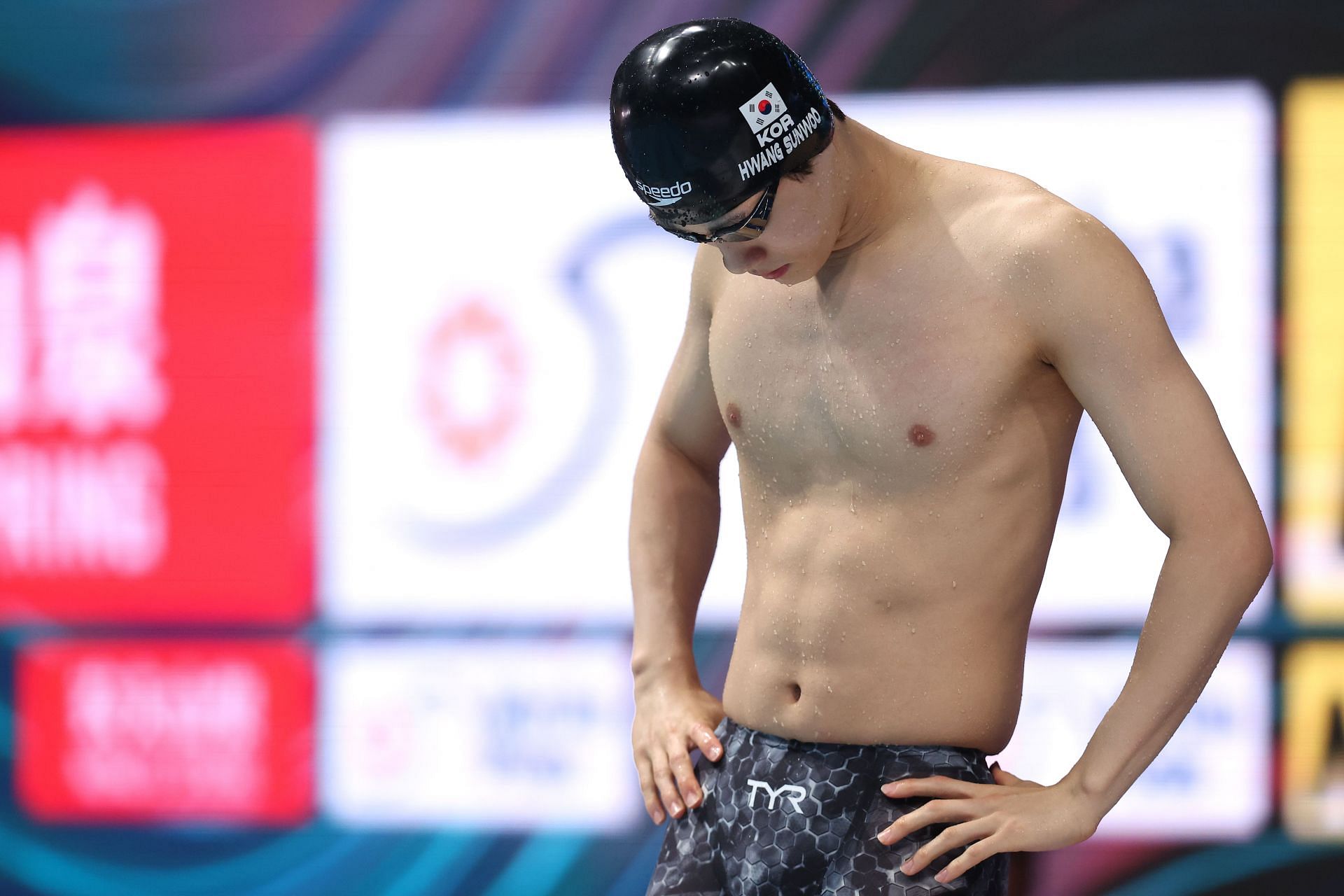 Hwang Sunwoo during the 2022 FINA World Championships in Budapest