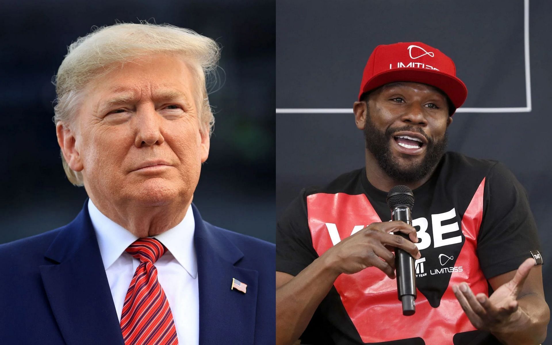 Donald Trump (L), and Floyd Mayweather (R).