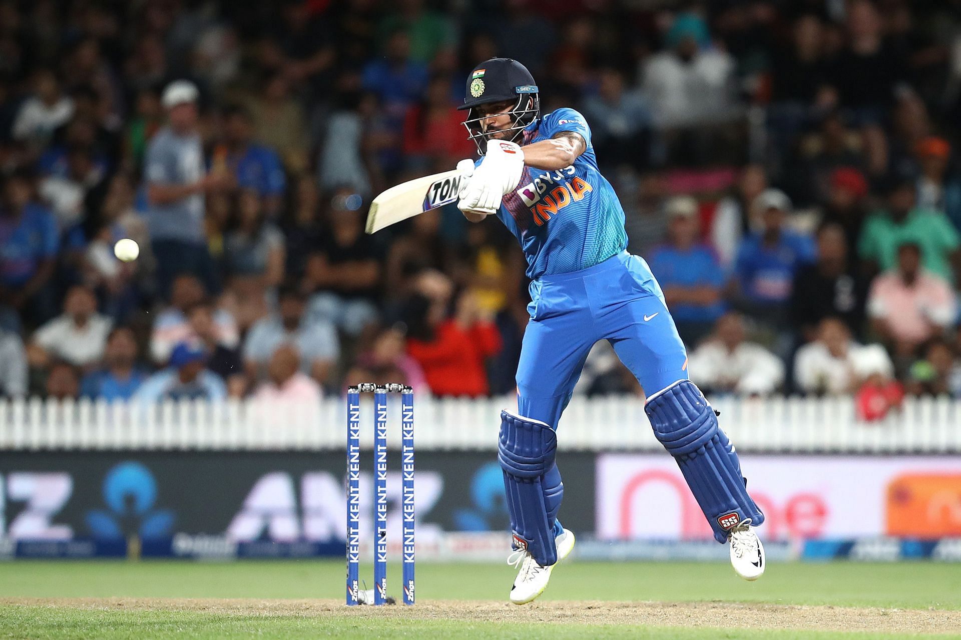 Manish Pandey bats in a T20I against New Zealand. Pic: Getty Images