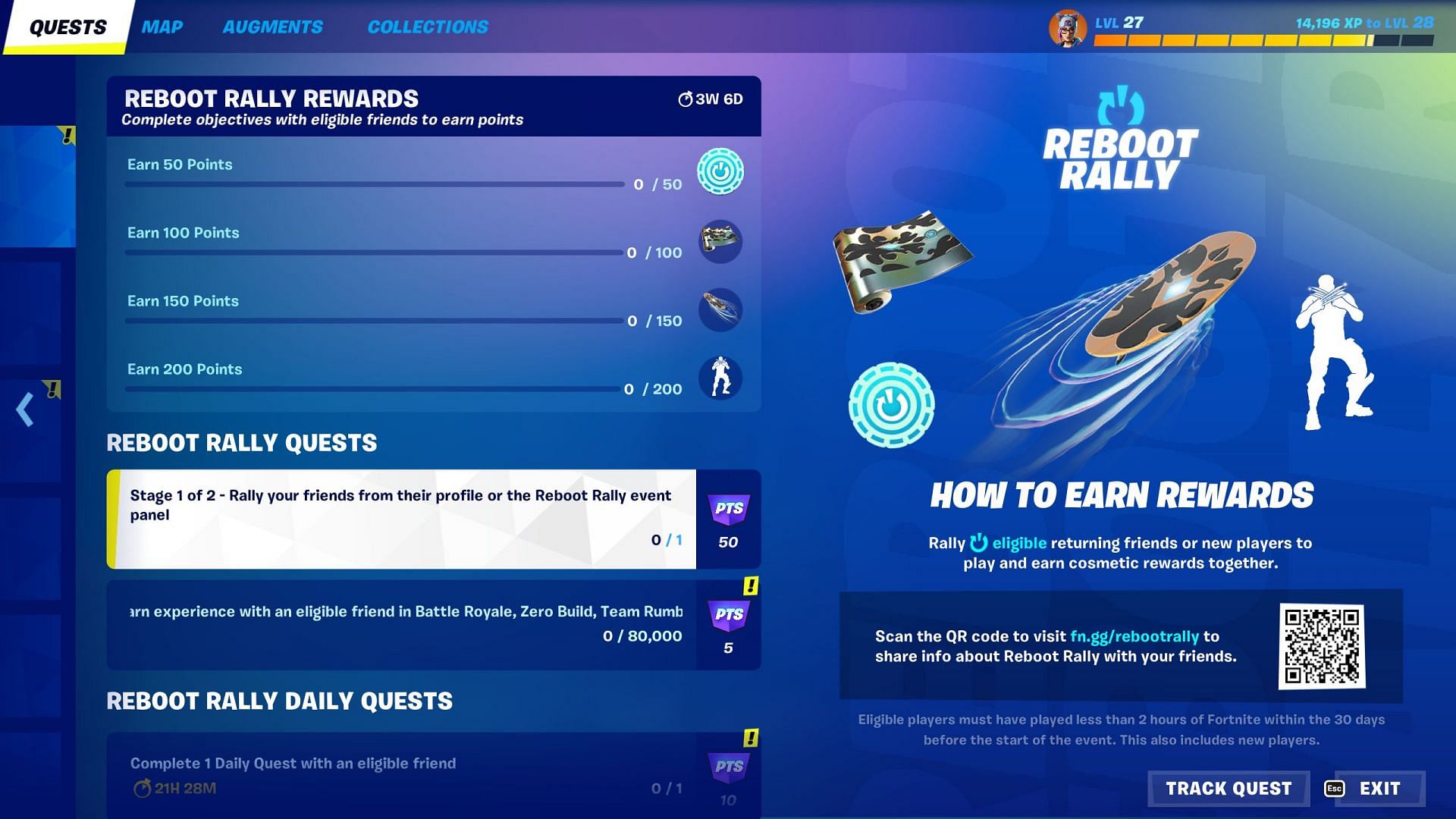 It&#039;s possible to unlock four different rewards for free (Image via Epic Games)
