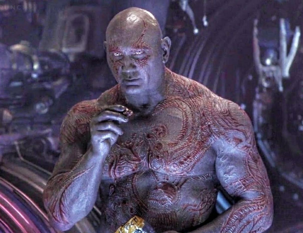 Bautista playing Drax in Guardians of the Galaxy (Image via Marvel Studios)