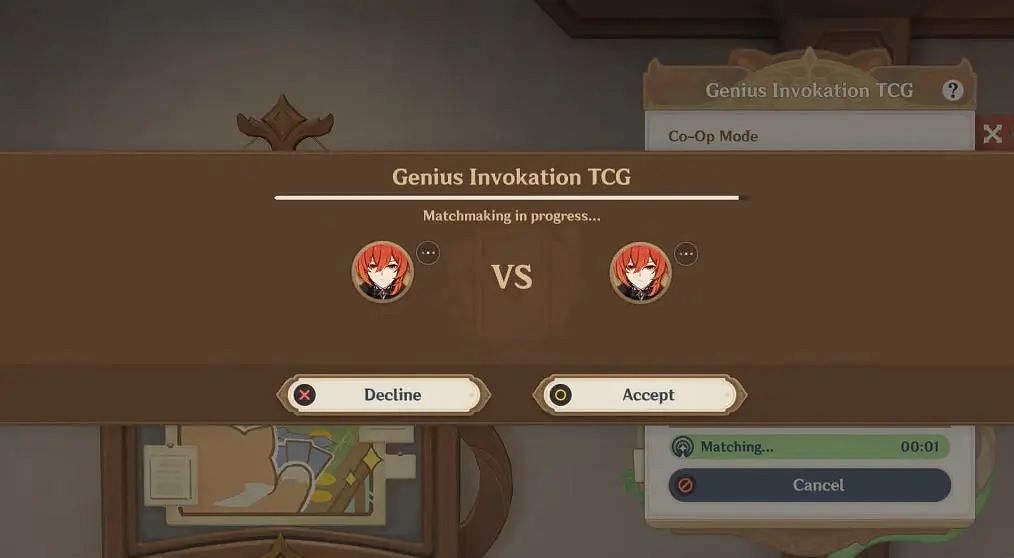 A Genius Invokation TCG co-op PvP battle (Image via HoYoverse)