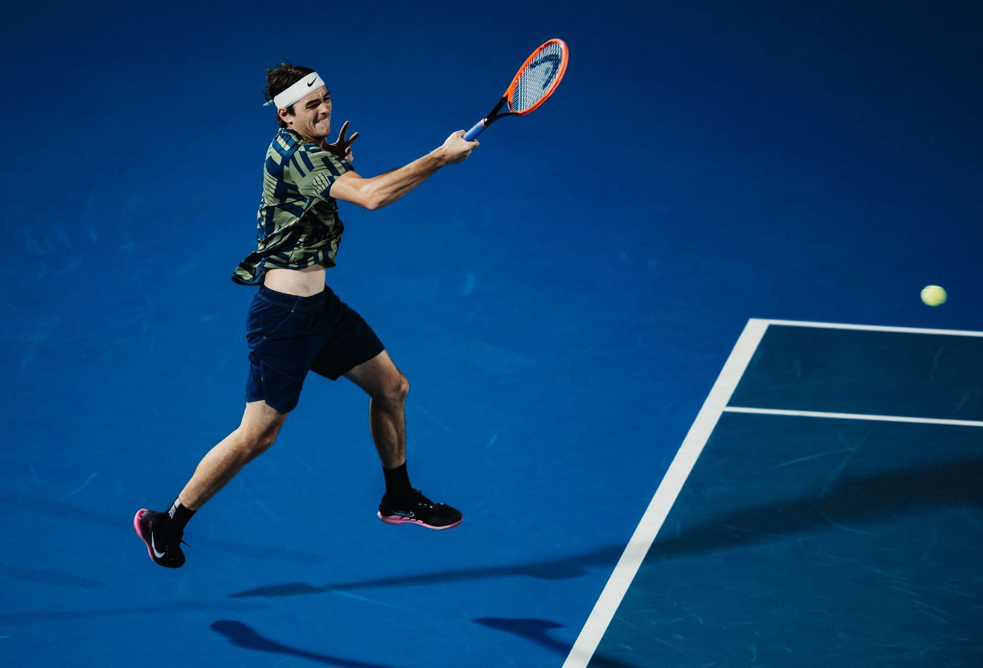 Taylor Fritz in action at the Diriyah Tennis Cup Riyadh 2022.