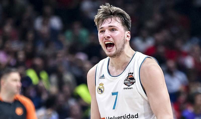 Luka Doncic playing for Real Madrid.