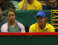 Belgium's Kim Clijsters and Lleyton Hewitt of Australia.