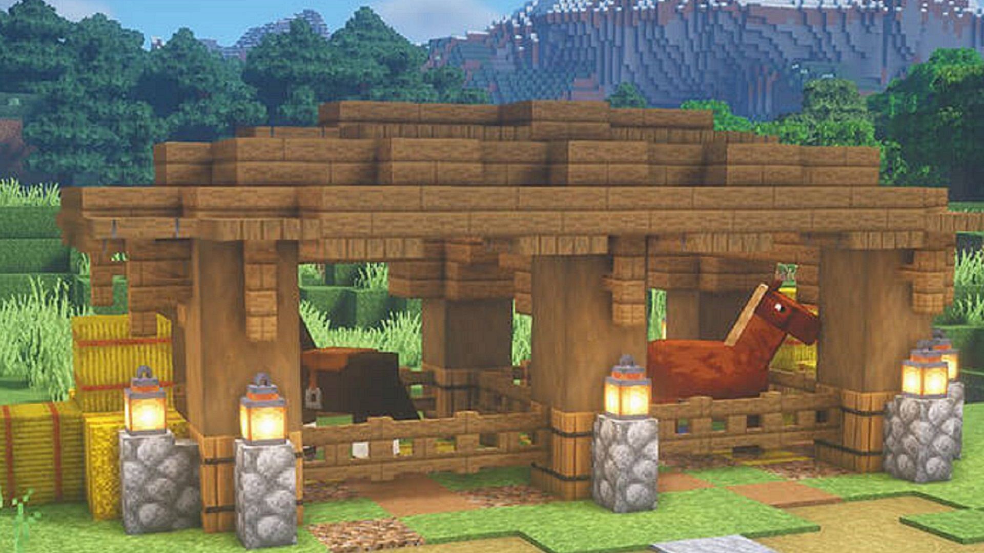 Build a stable for all your Minecraft livestock in one place (Image via @gorilloyt/Instagram)