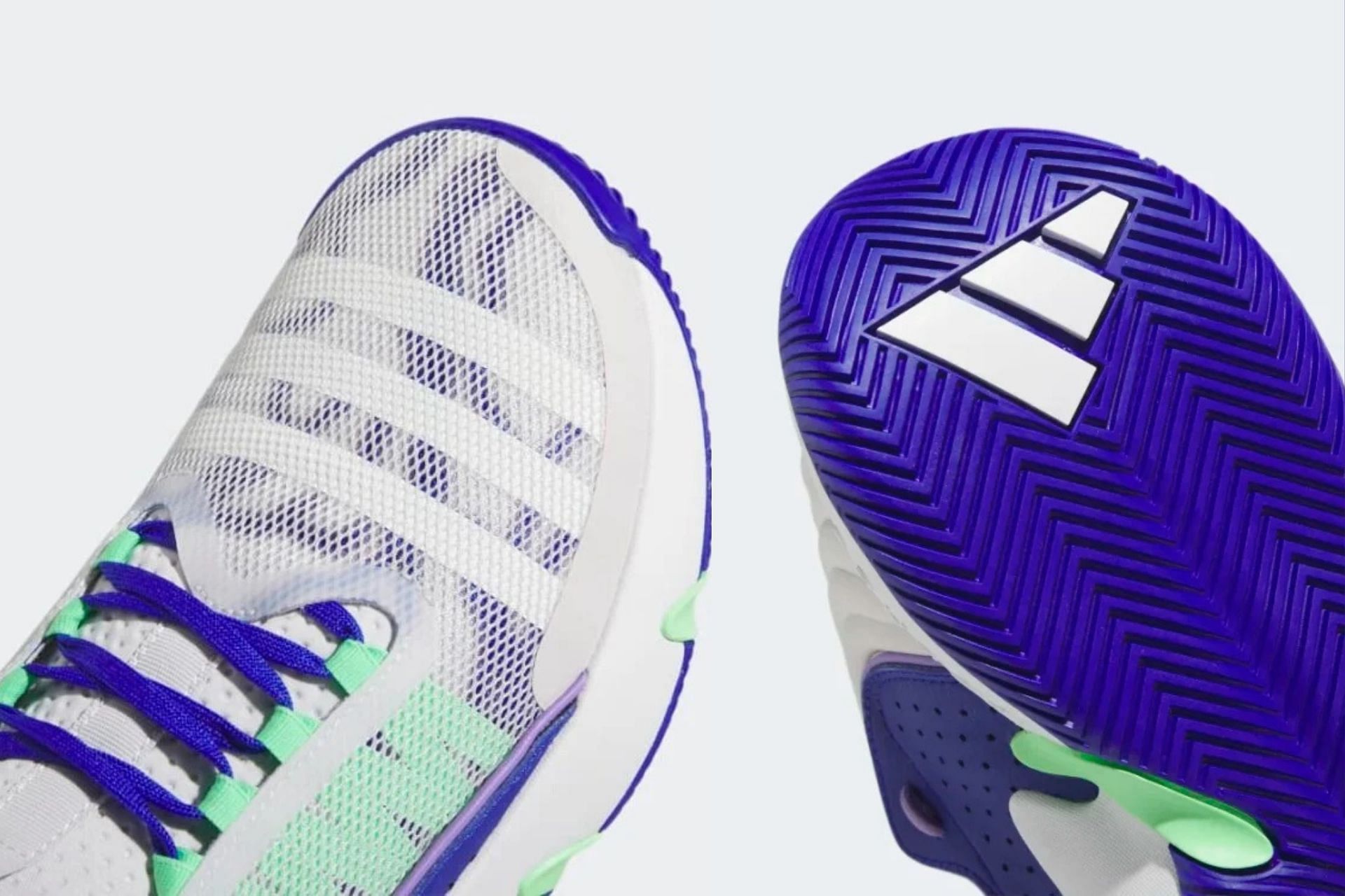 Take a closer look at the toe tops and sole units of the arriving basketball shoe (Image via Adidas)