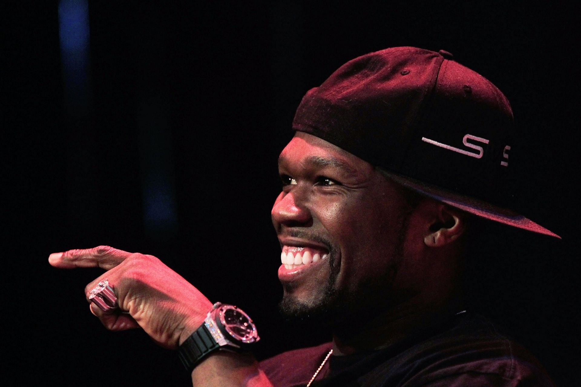 50 Cent at the Floyd Mayweather v Miguel Cotto Press Conference