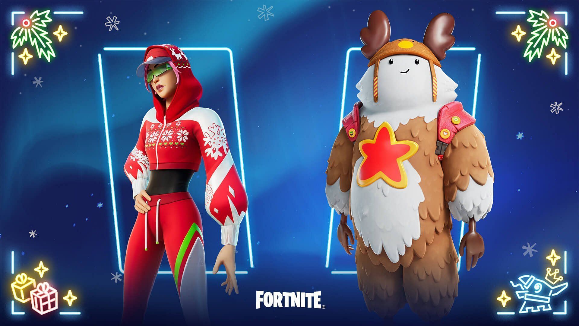 Get the Arctic Adeline and Sled Ready Guff skins during Fortnite Winterfest 2022 (Image via Twitter/JayKeyFN)