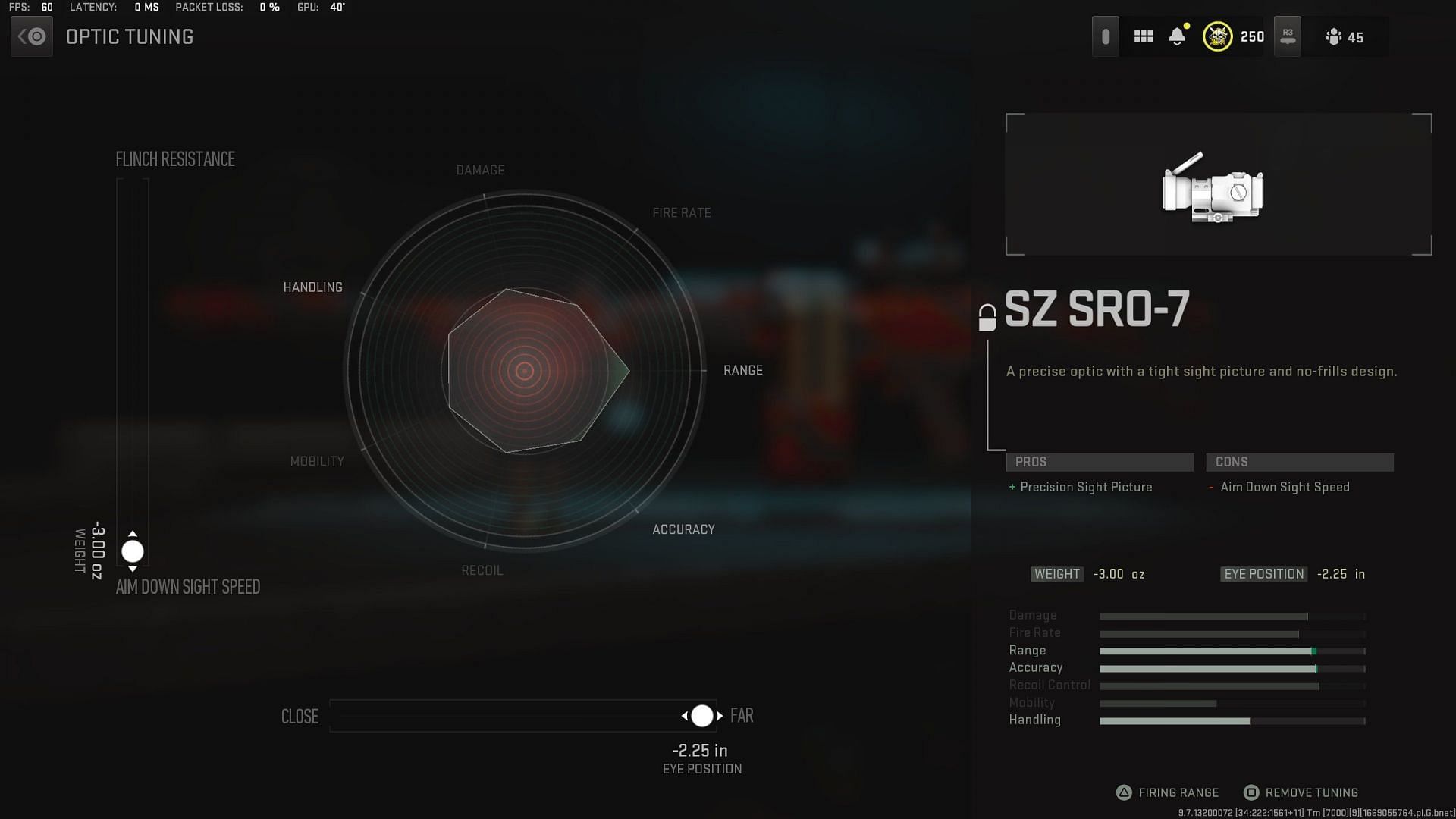 SZ SRO-7 optic tuning in Warzone 2 (Image via Twitter/@WarsZ)