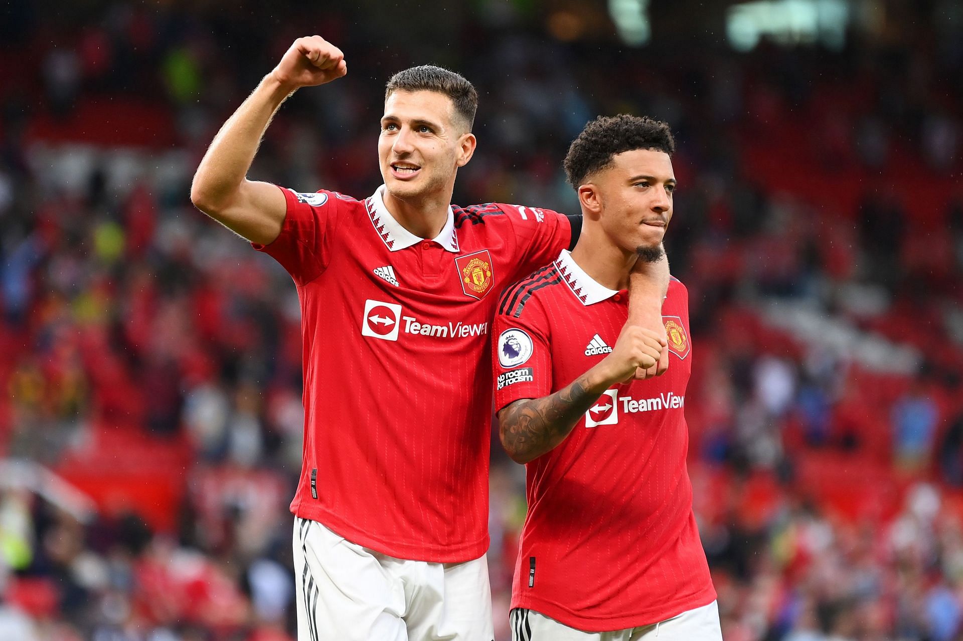Dalot (left) and Sancho (right) may miss the Wolves clash.