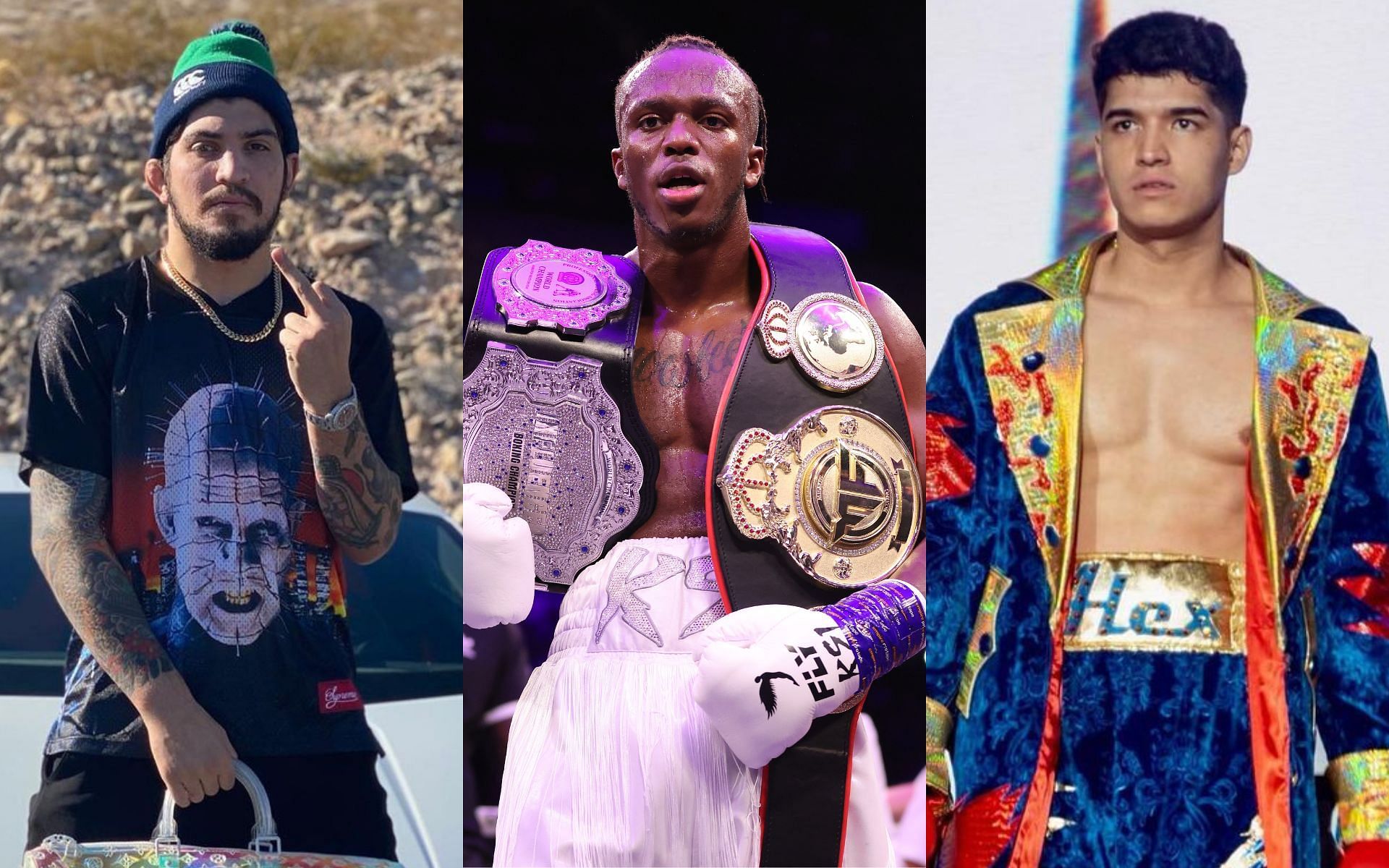 Dillon Danis (left) KSI (center) Alex Wassabi (right) [Image courtesy @dillondanis @alexwassabi Instagram]