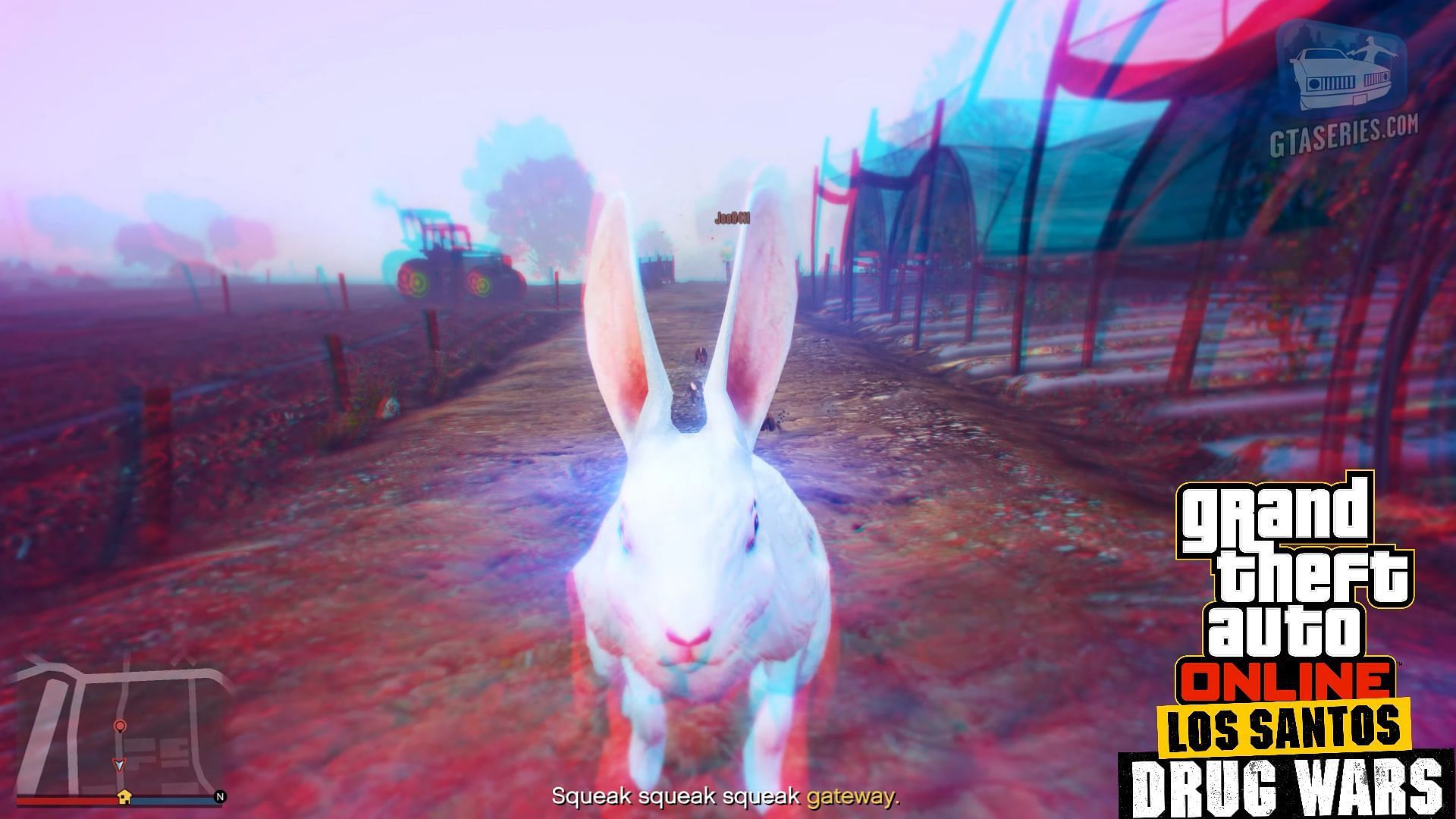 Players spawn as a huge rabbit in the final stages of the mission and must survive to complete it (Image via YouTube/GTA Series Videos)