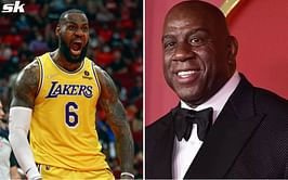 Magic Johnson congratulates LeBron James for passing him on the all-time assists list