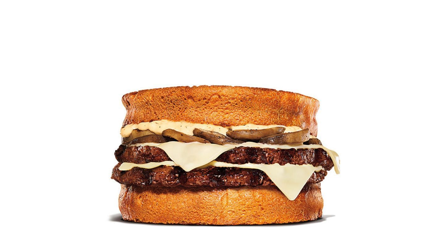 Burger King&#039;s new Shroom n&#039; Swish Whopper Melt (Image via Burgēr Kīng)