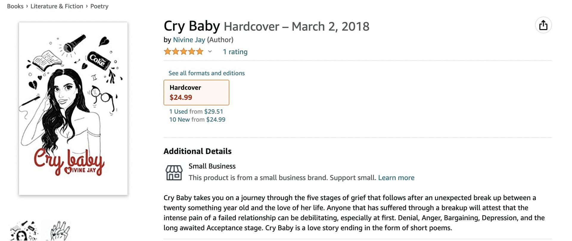 Nivine has authored a book, called &quot;Cry Baby&quot; that talks about five stages of grief. (Image via amazon.com)