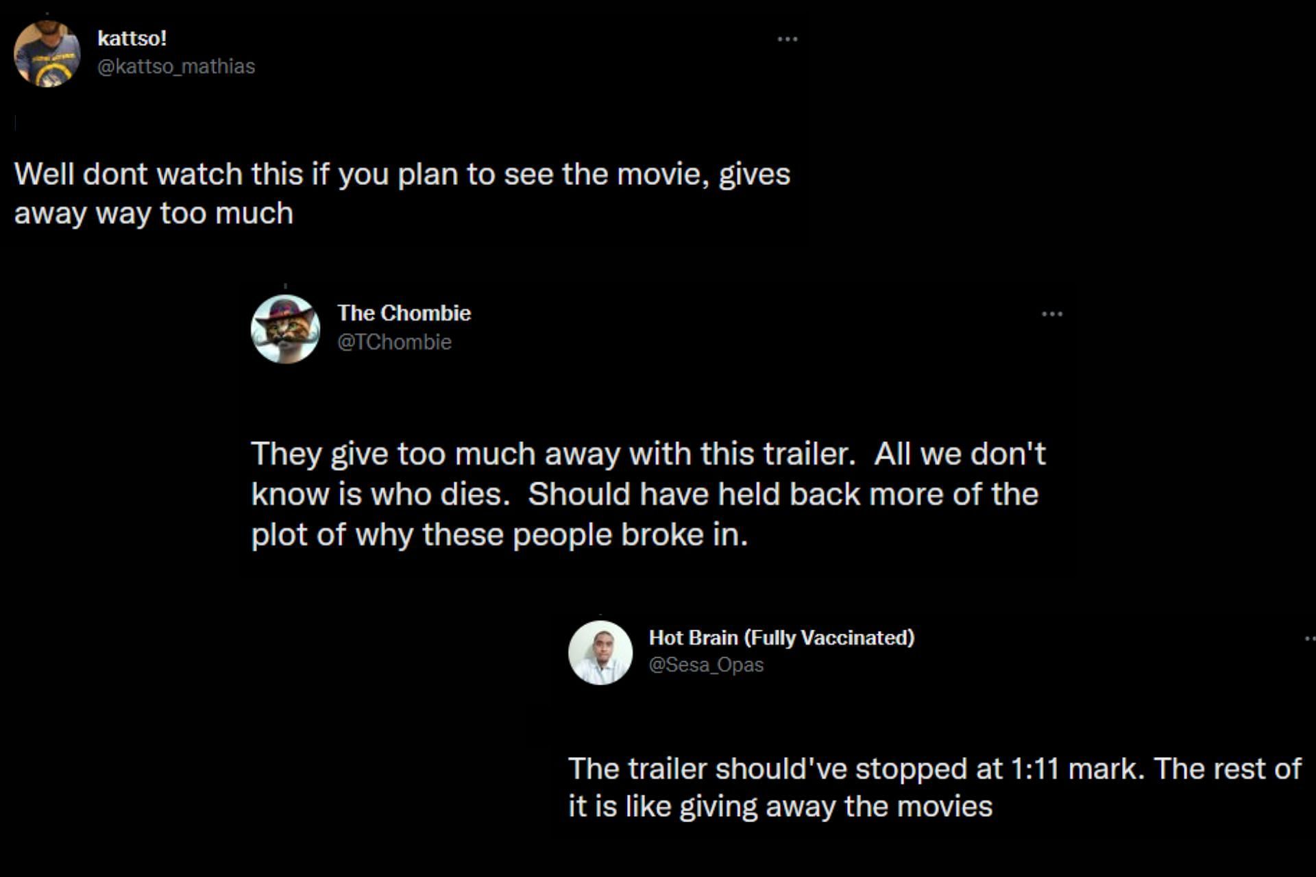 Fan reactions to Knock at the Cabin trailer (Image via Twitter/Sportskeeda)