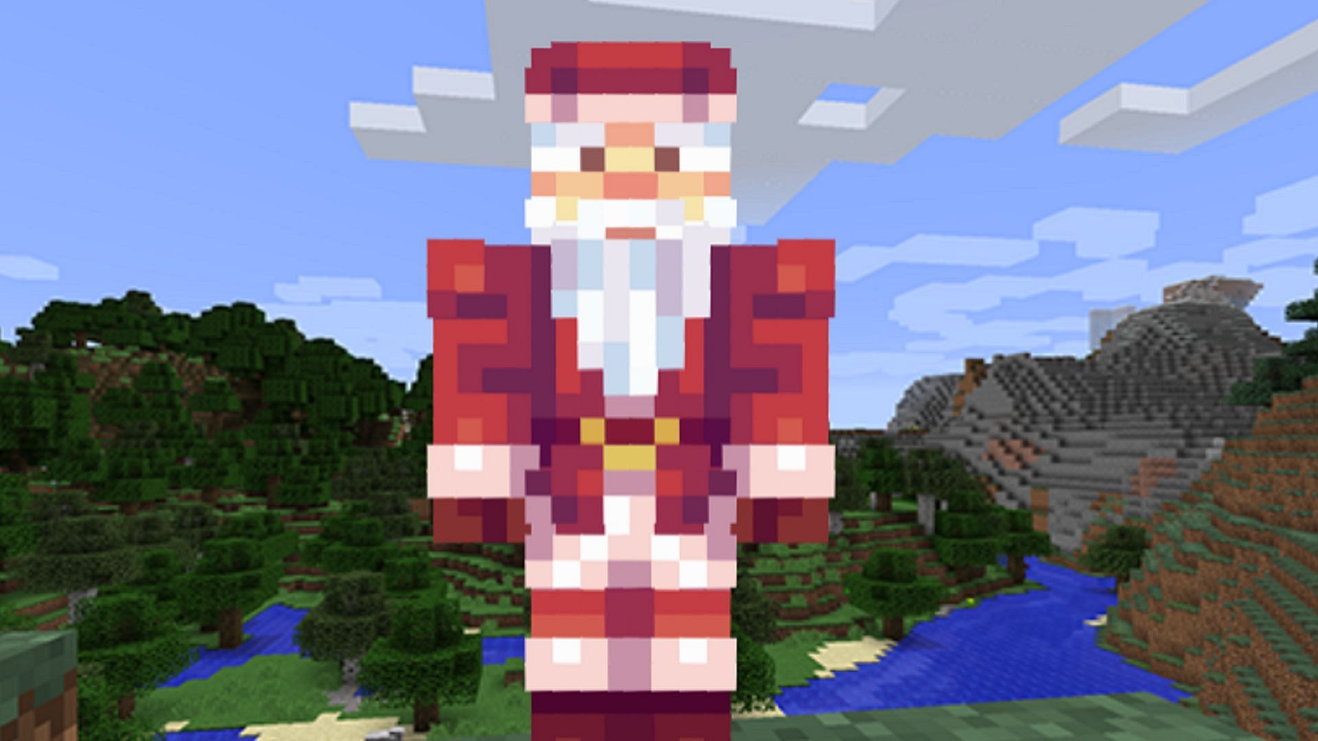 This skin allows Minecraft players to step into the boots of Jolly St. Nick himself (Image via Theanswerisno/The Skindex)