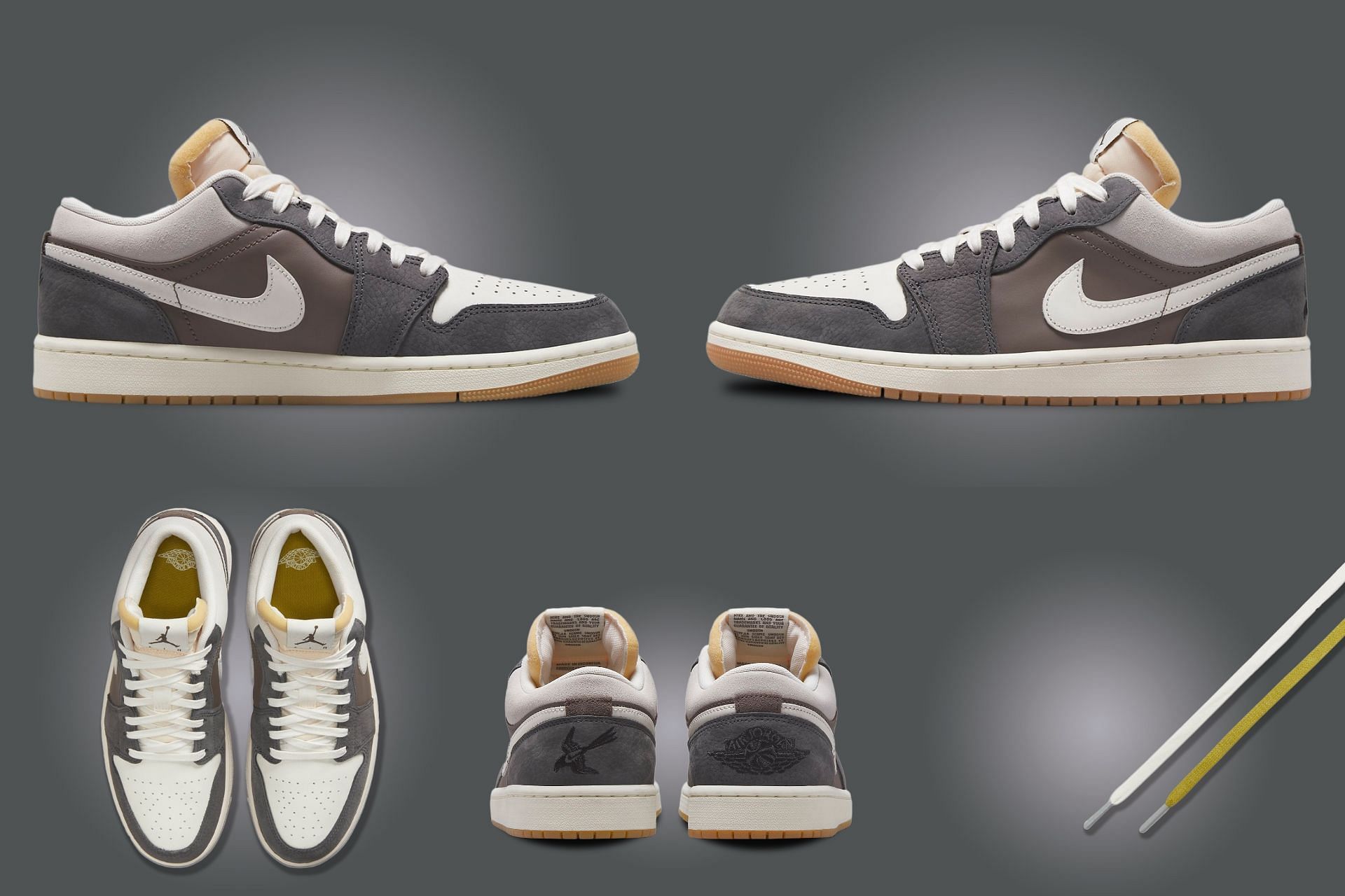 Here&#039;s a detailed look at the upcoming Air Jordan 1 Low shoes (Image via Sportskeeda)