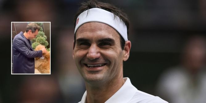 WATCH: Roger Federer makes new furry friend in New York