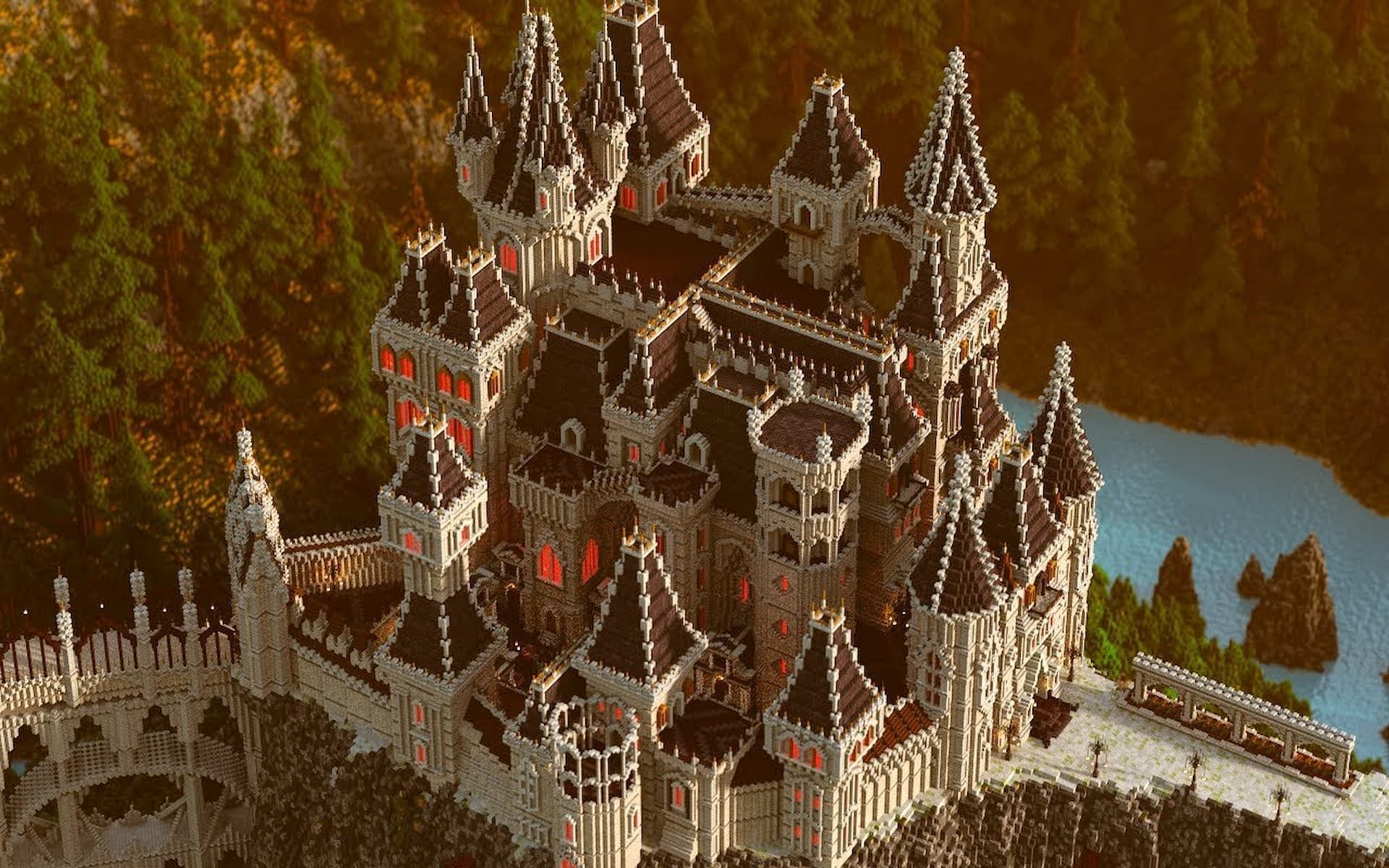 Gothic castles are complicated - yet beautiful builds in Minecraft (Image via YouTube/Geet Builds)