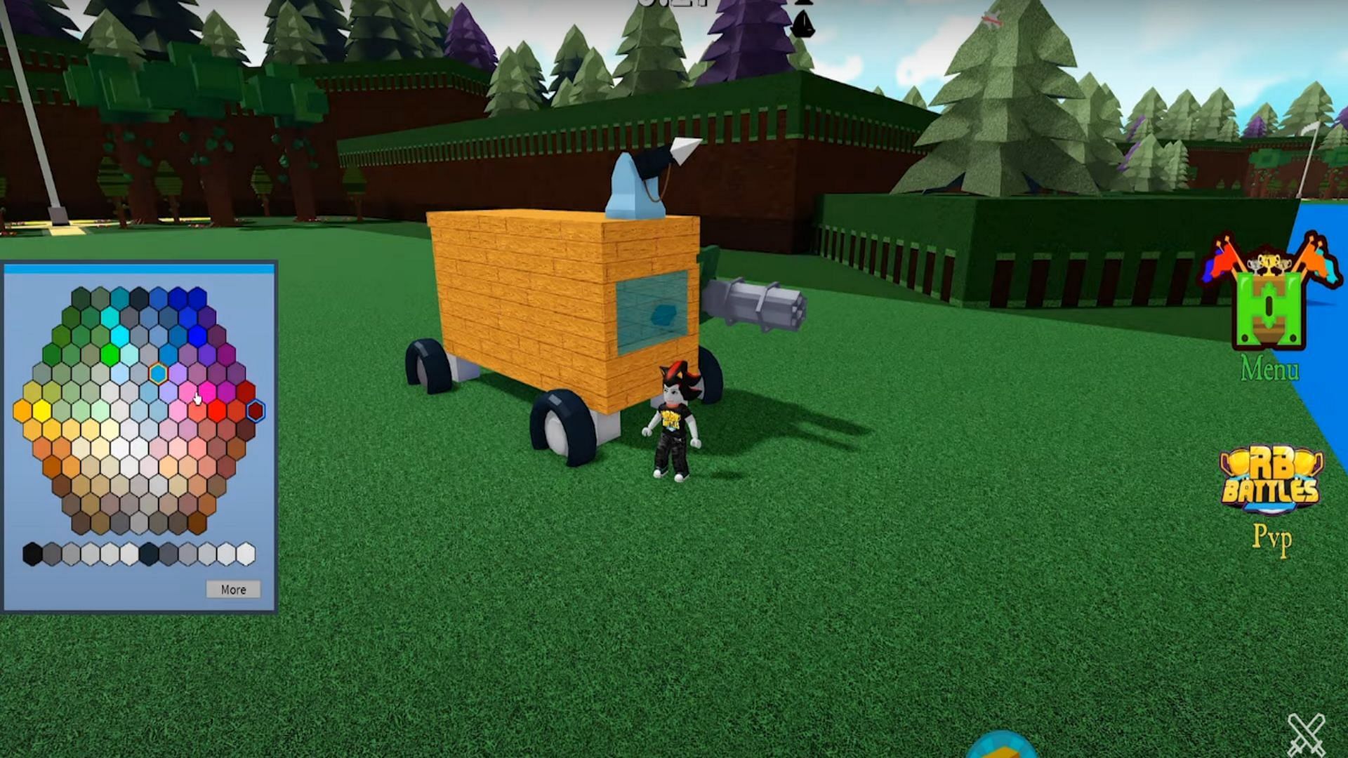Jayingee painting his boat (Image via Roblox Battles/YouTube)