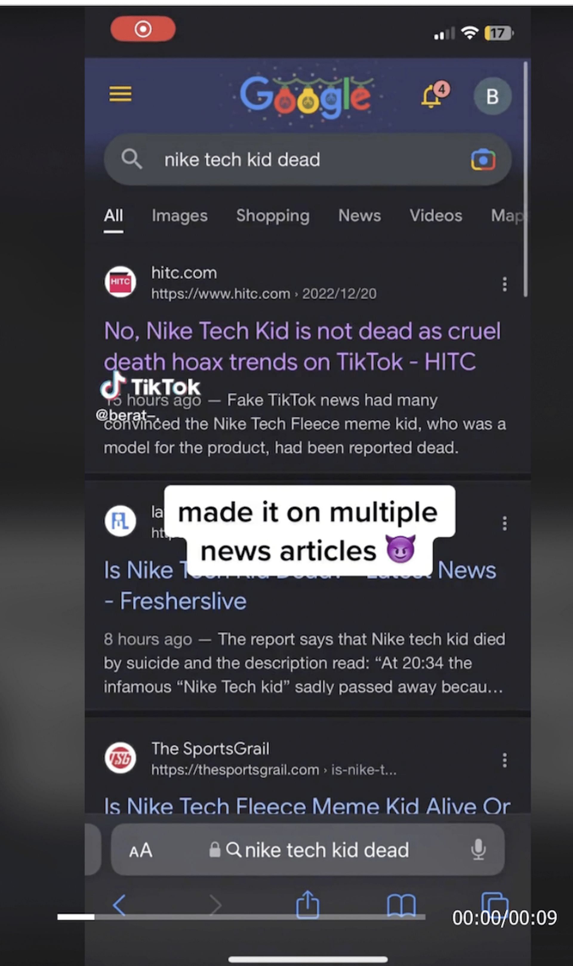 A TikTok user shared a video claiming that the user posted the video was a "satire." (Image via TikTok)