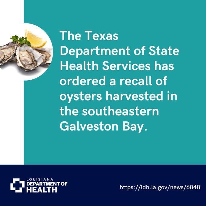 Why are Galveston Bay oysters being recalled? Texas Department of State