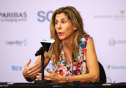 Monica Seles at the 2016 WTA Finals Press Conference