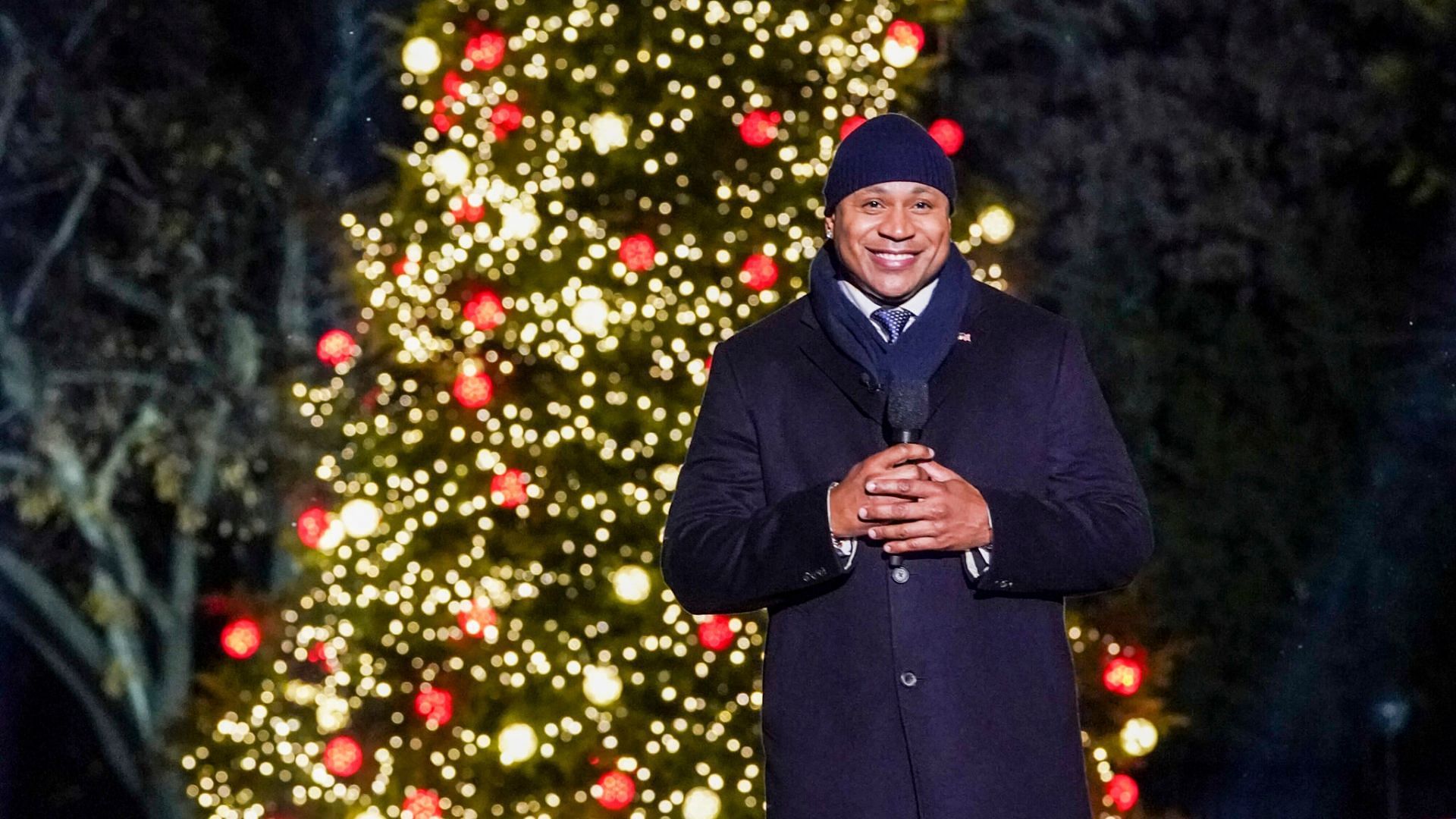 A still of LL Cool J (image Via National Christmas Tree Lighting)