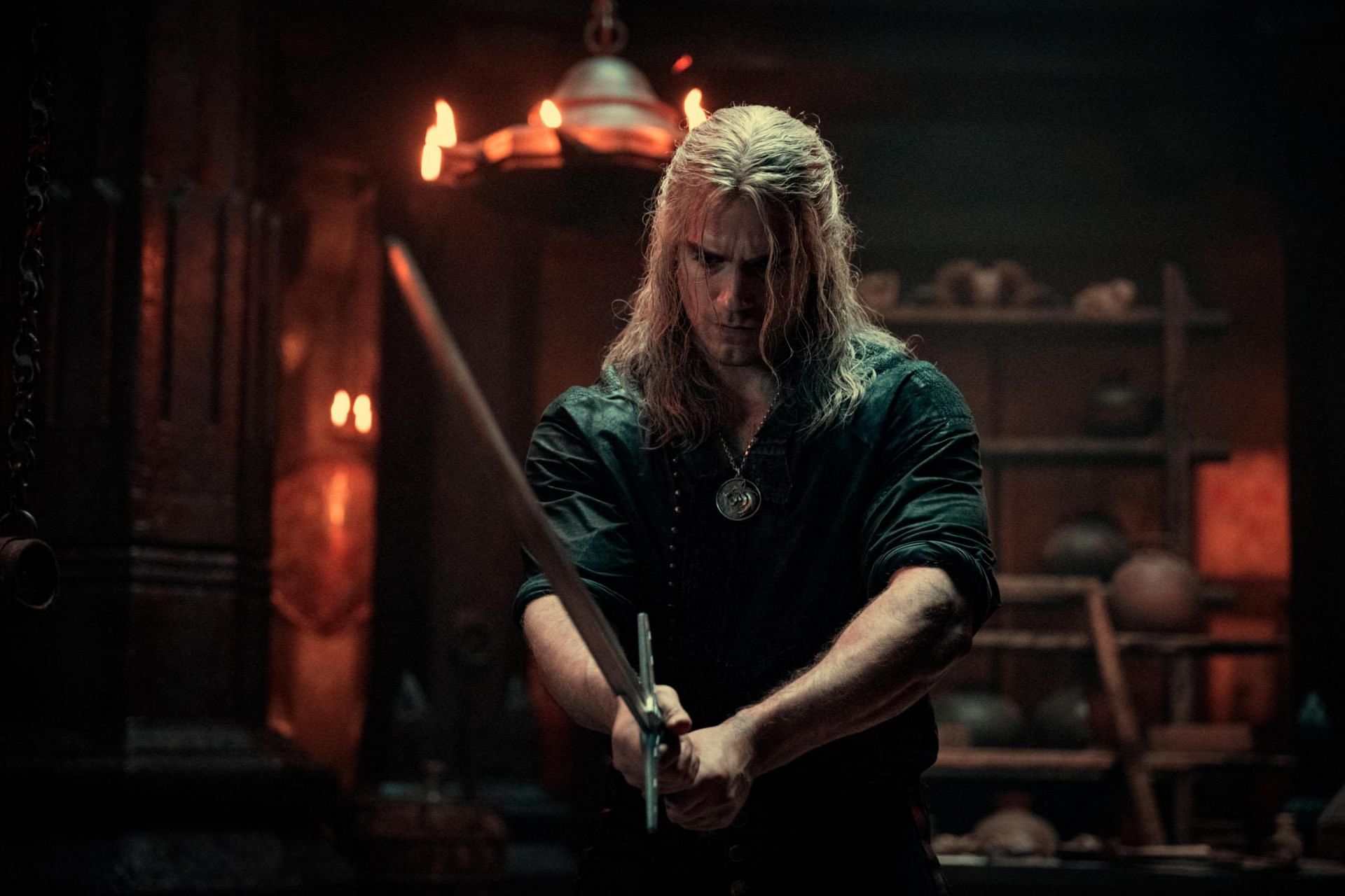 Henry Cavill as Geralt of Rivia in The Witcher (Image via Netflix)