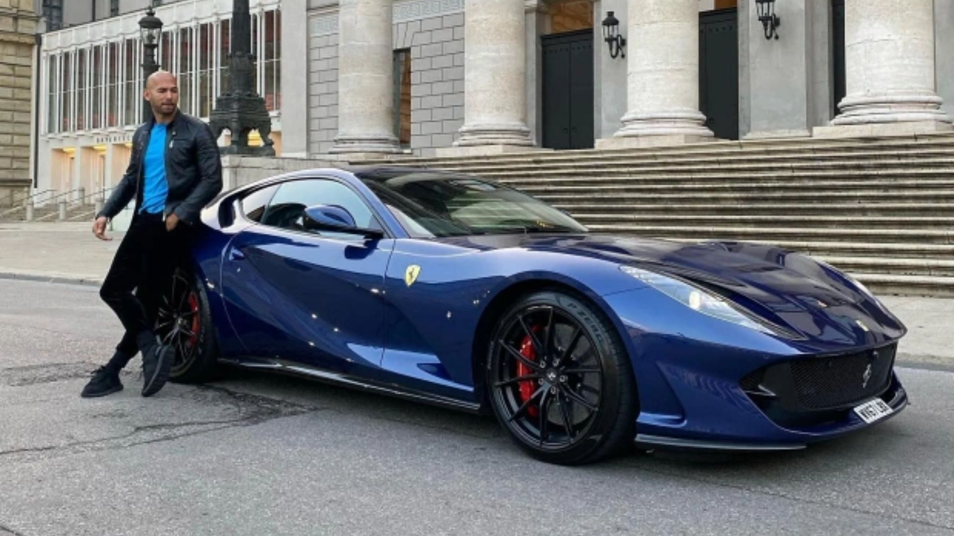 Tate&#039;s blue Ferrari 812 Superfast is a thing of beauty (Image via Instagram)