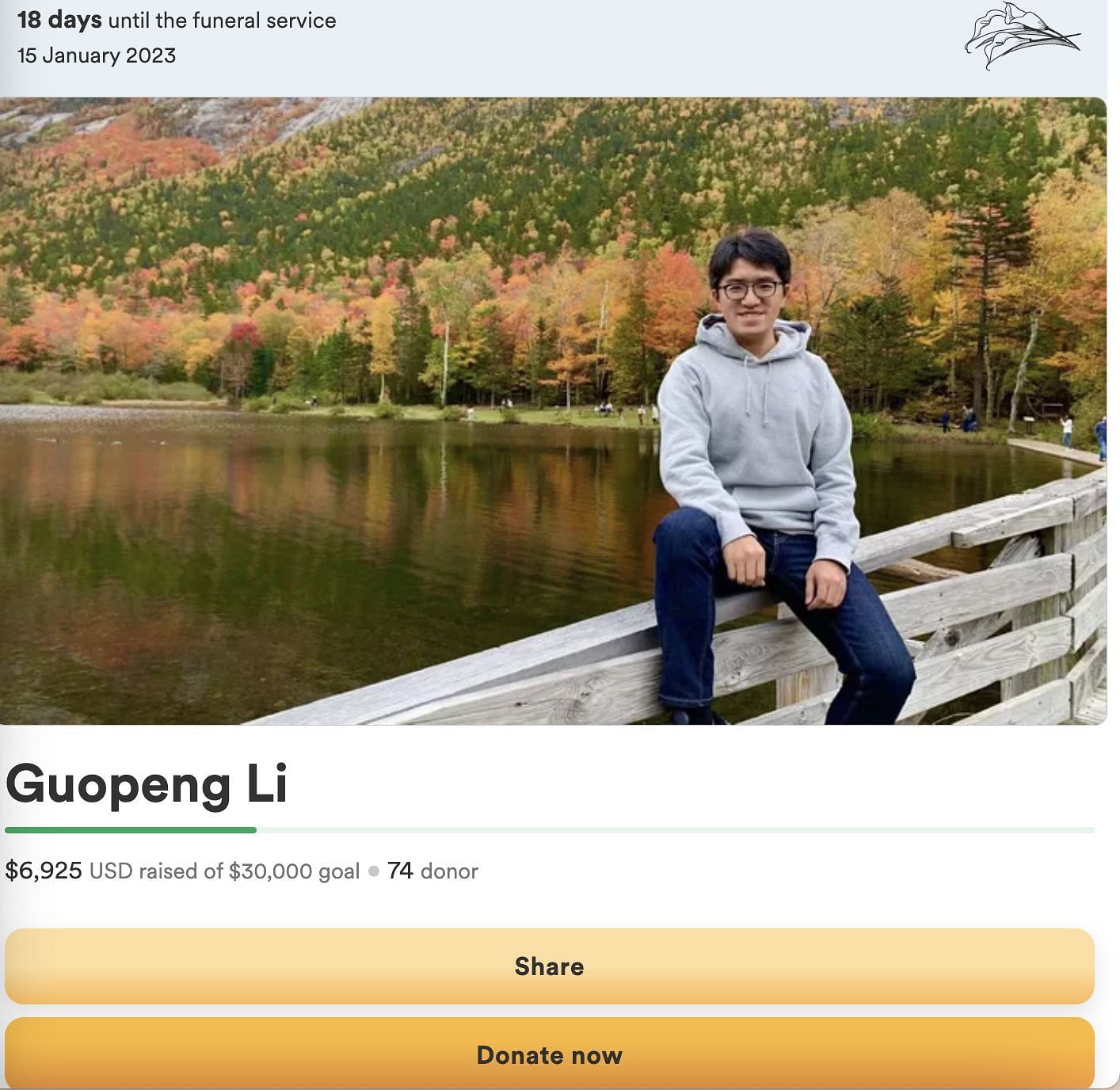 The GoFundMe page set up for the NH trekker has raised $6,925 in 2 days. (Image via GoFundMe)