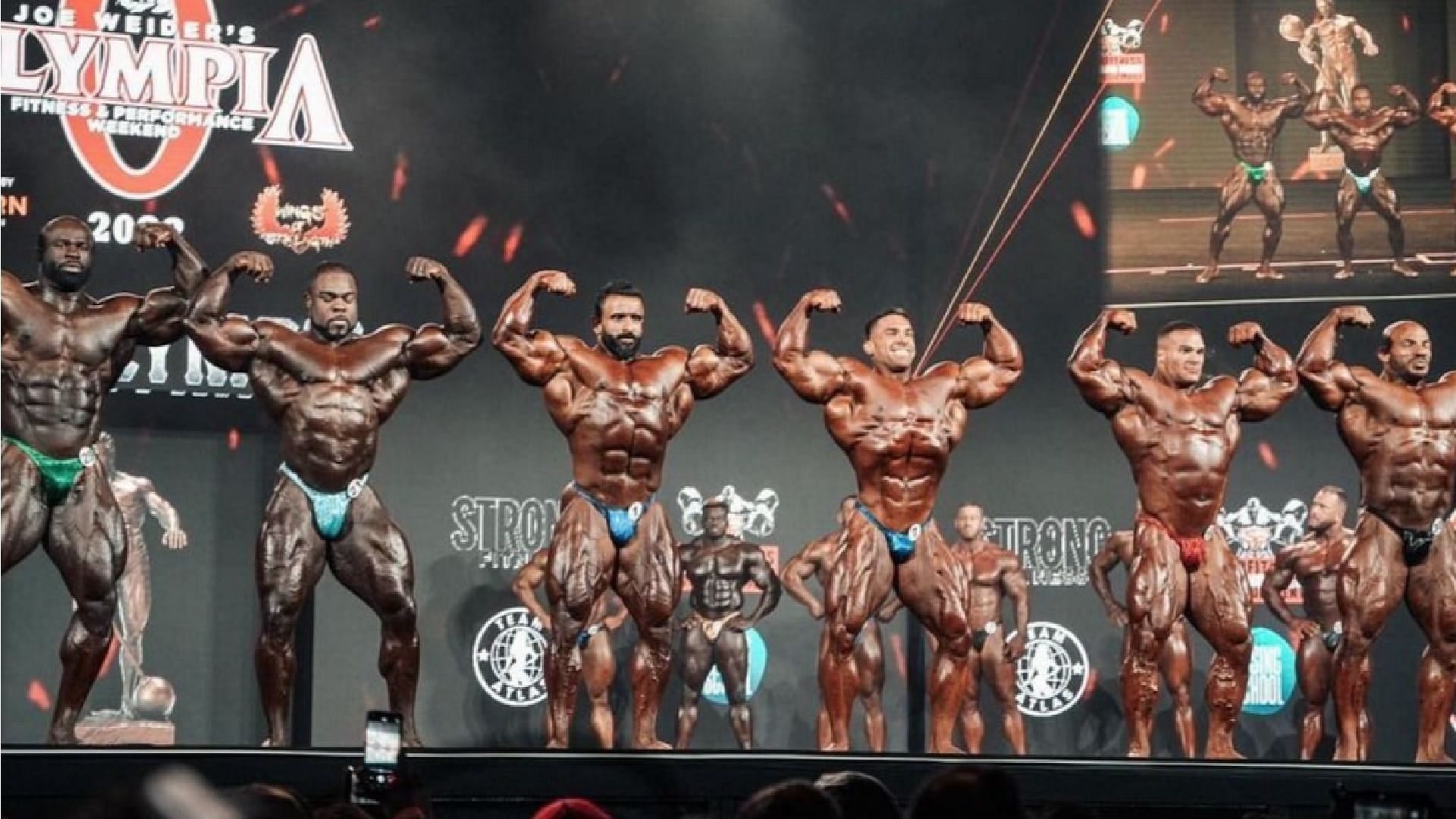 BodyBuilders at Mr. Olympia 2022 stage