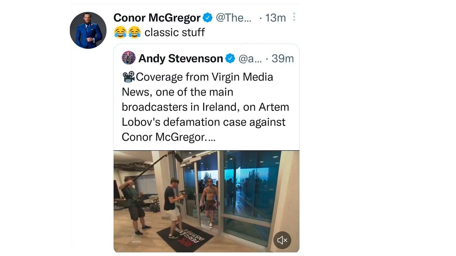 McGregor&#039;s now-deleted tweet