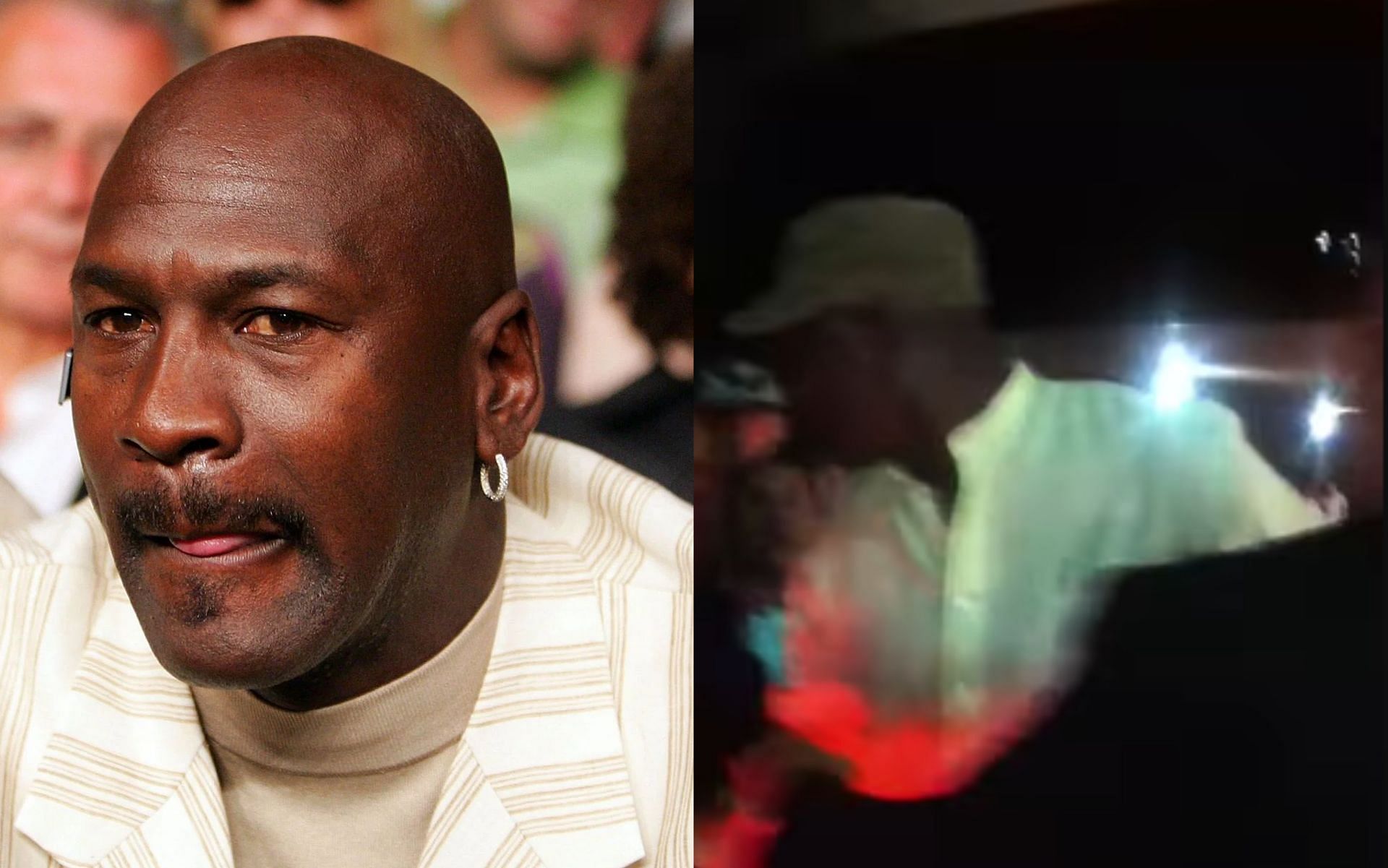 Michael Jordan (L), and a fight that nearly broke out after Pacquiao vs. Mayweather (R).