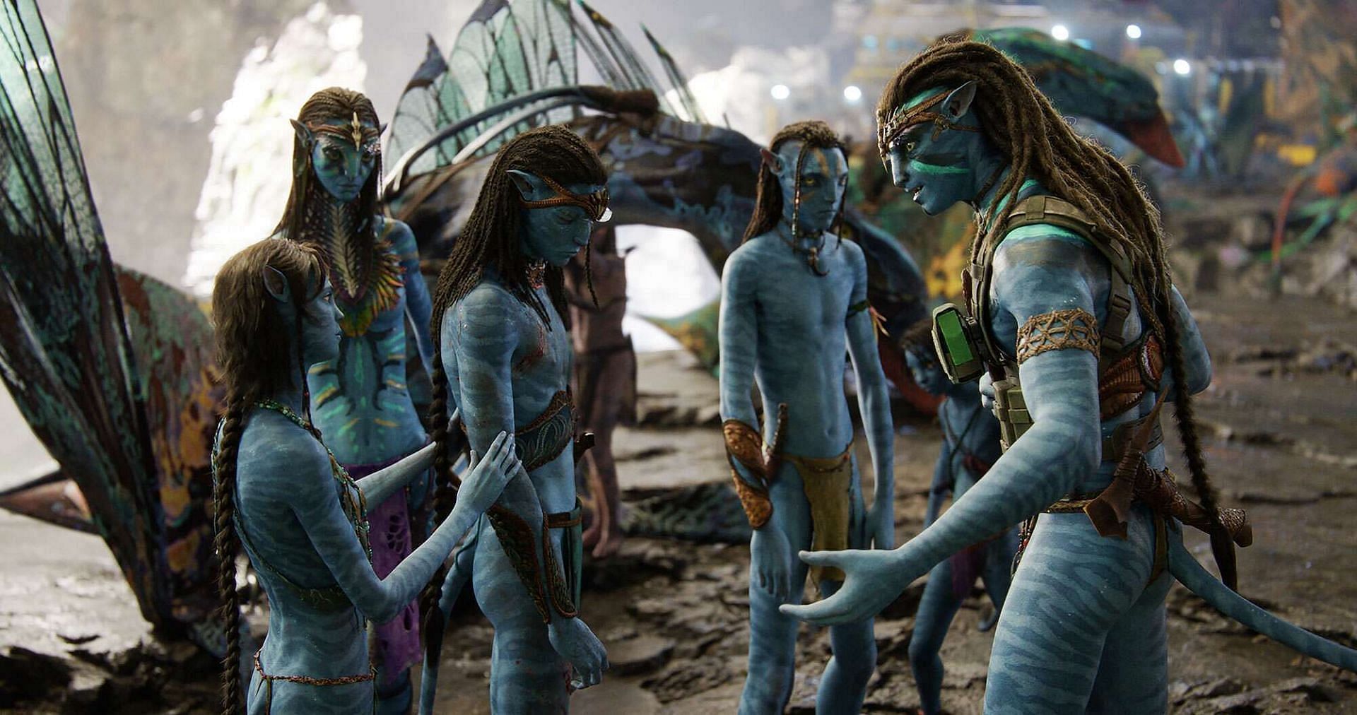 Jake&#039;s family in Avatar: The Way of Water (Image via 20th Century Studios)
