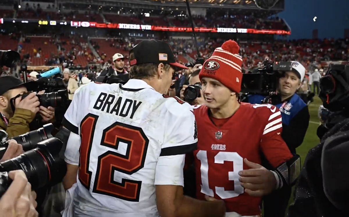 Tom Brady and Brock Purdy exchange words after Week 14 clash