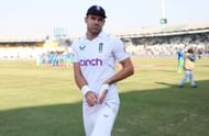 James Anderson at Pakistan v England - Second Test Match: Day Four