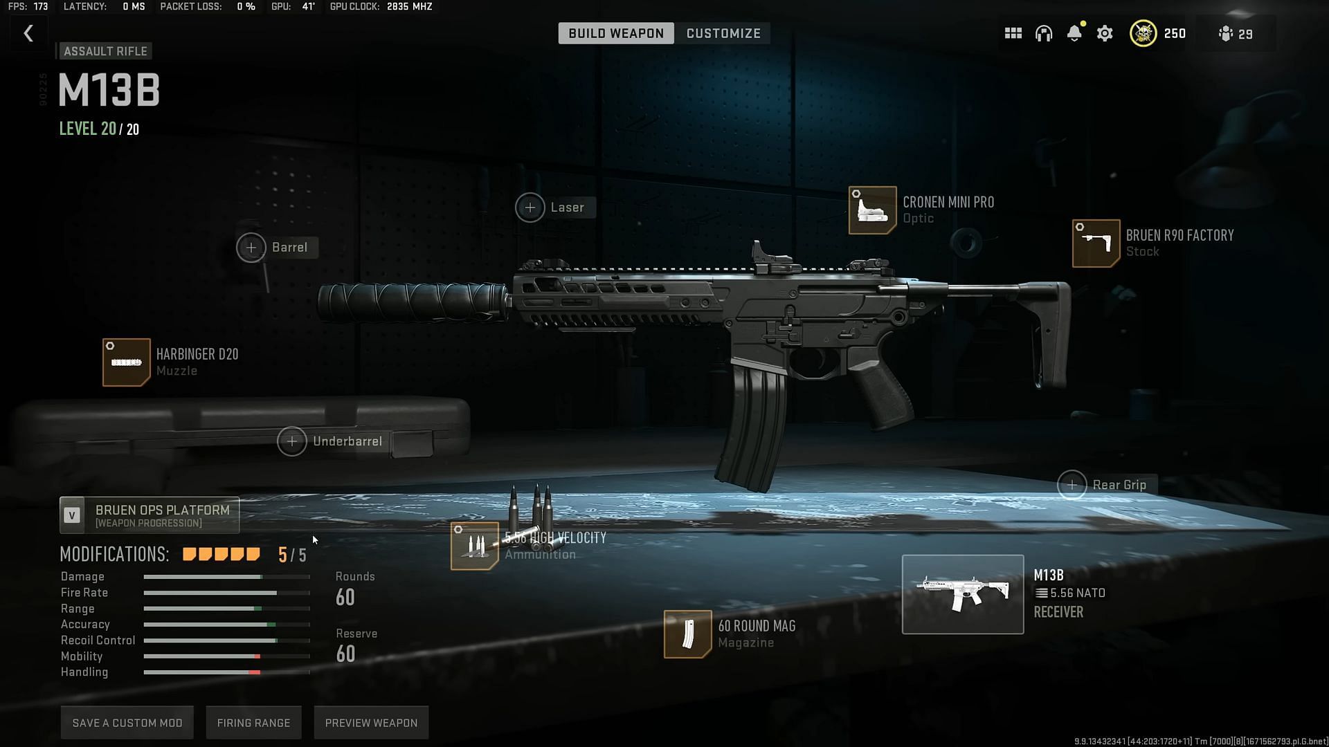 Metaphor&#039;s low recoil loadout for the M13B in Season 1 Reloaded (Image via YouTube/Metaphor)
