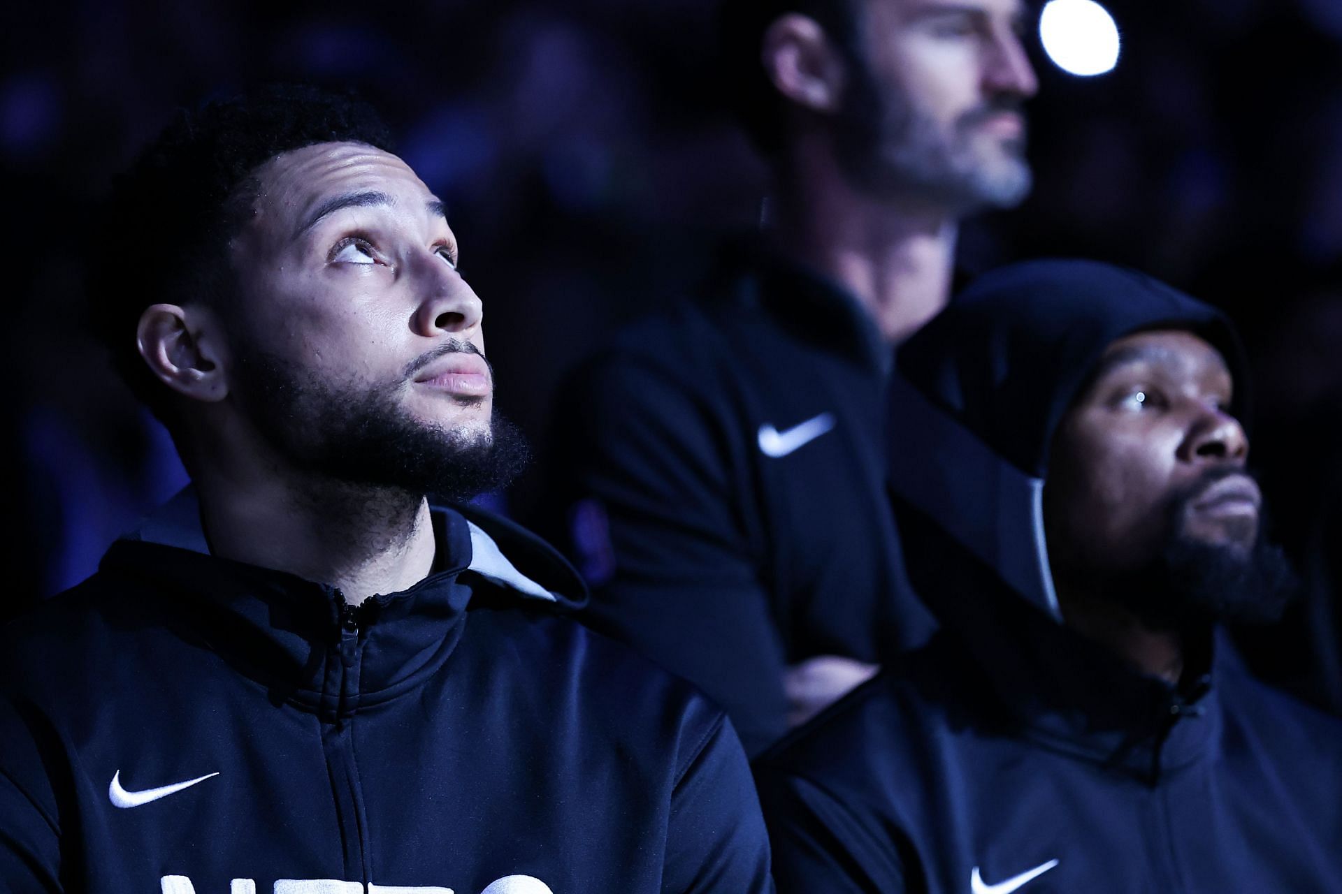 Brooklyn Nets stars Ben Simmons, left, and Kevin Durant