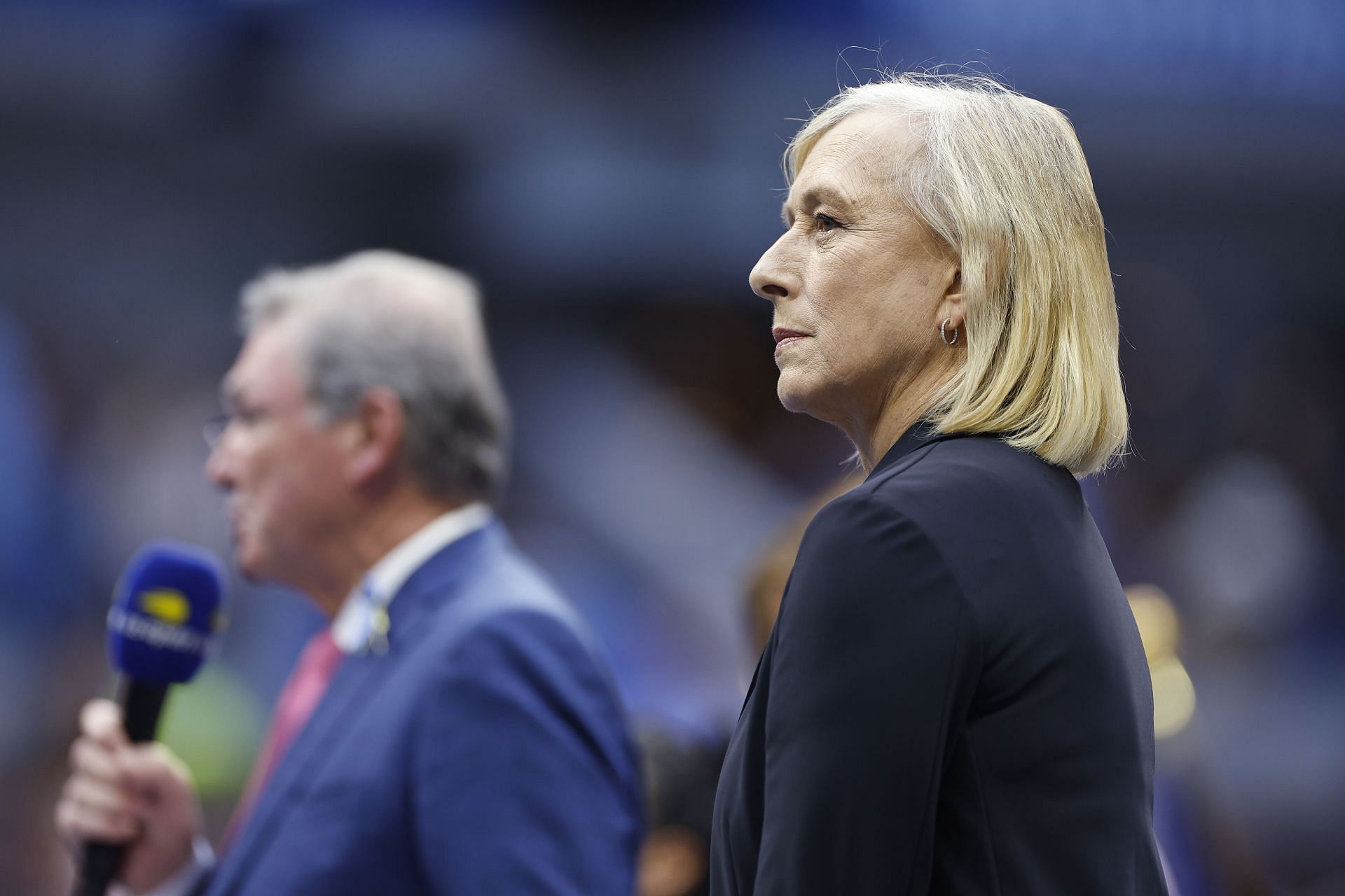 Martina Navratilova looks on after the Women’s Singles Final match between Iga Swiatek and Ons Jabeur at the 2022 US Open