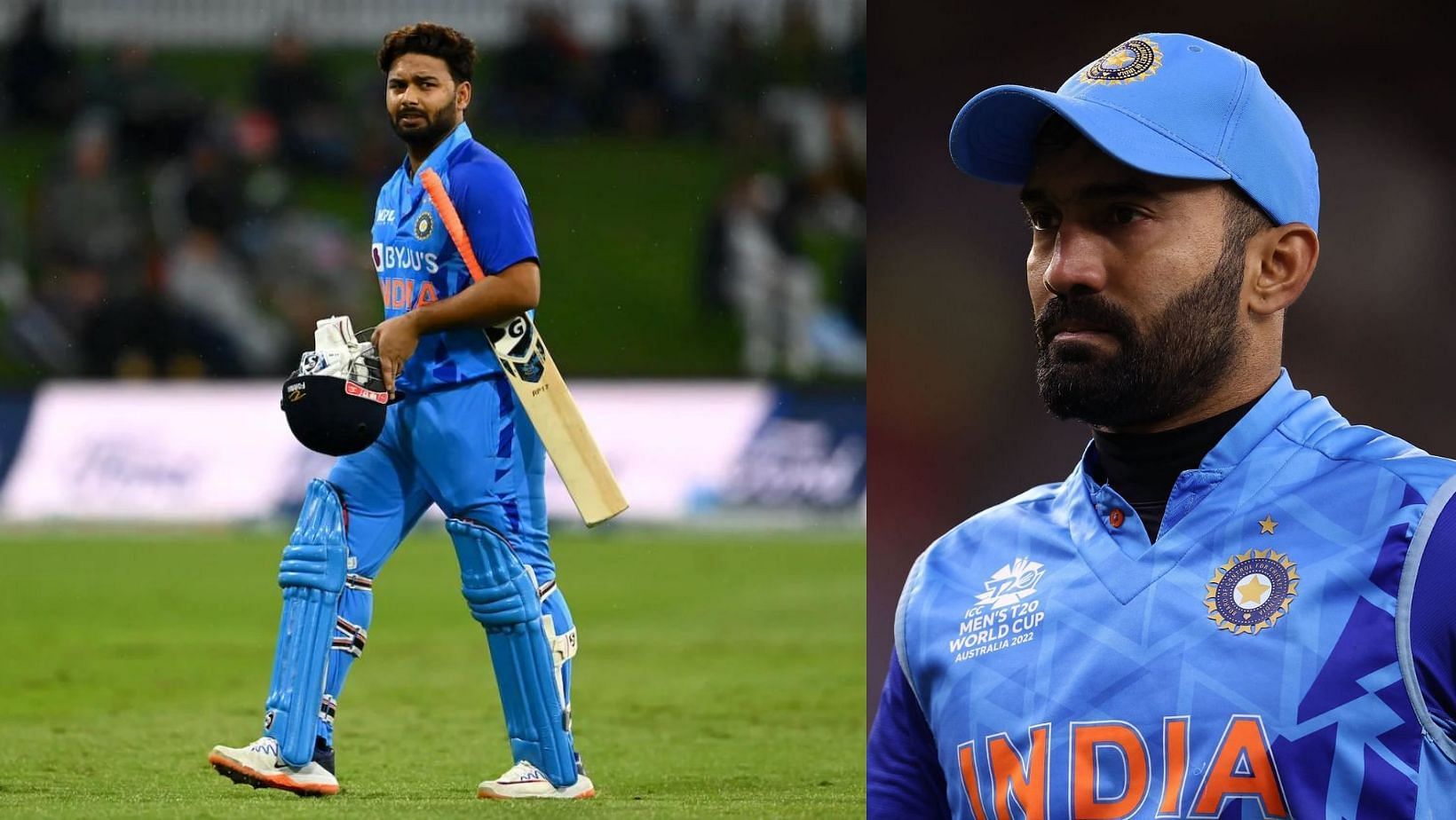 Rishabh Pant and Dinesh Karthik (R). 