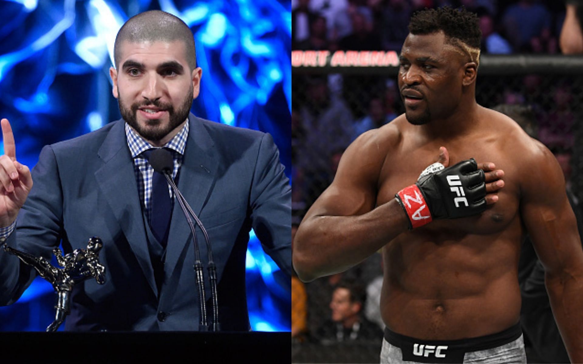 Ariel Helwani (Left) and Francis Ngannou (Right)(Images via Getty)
