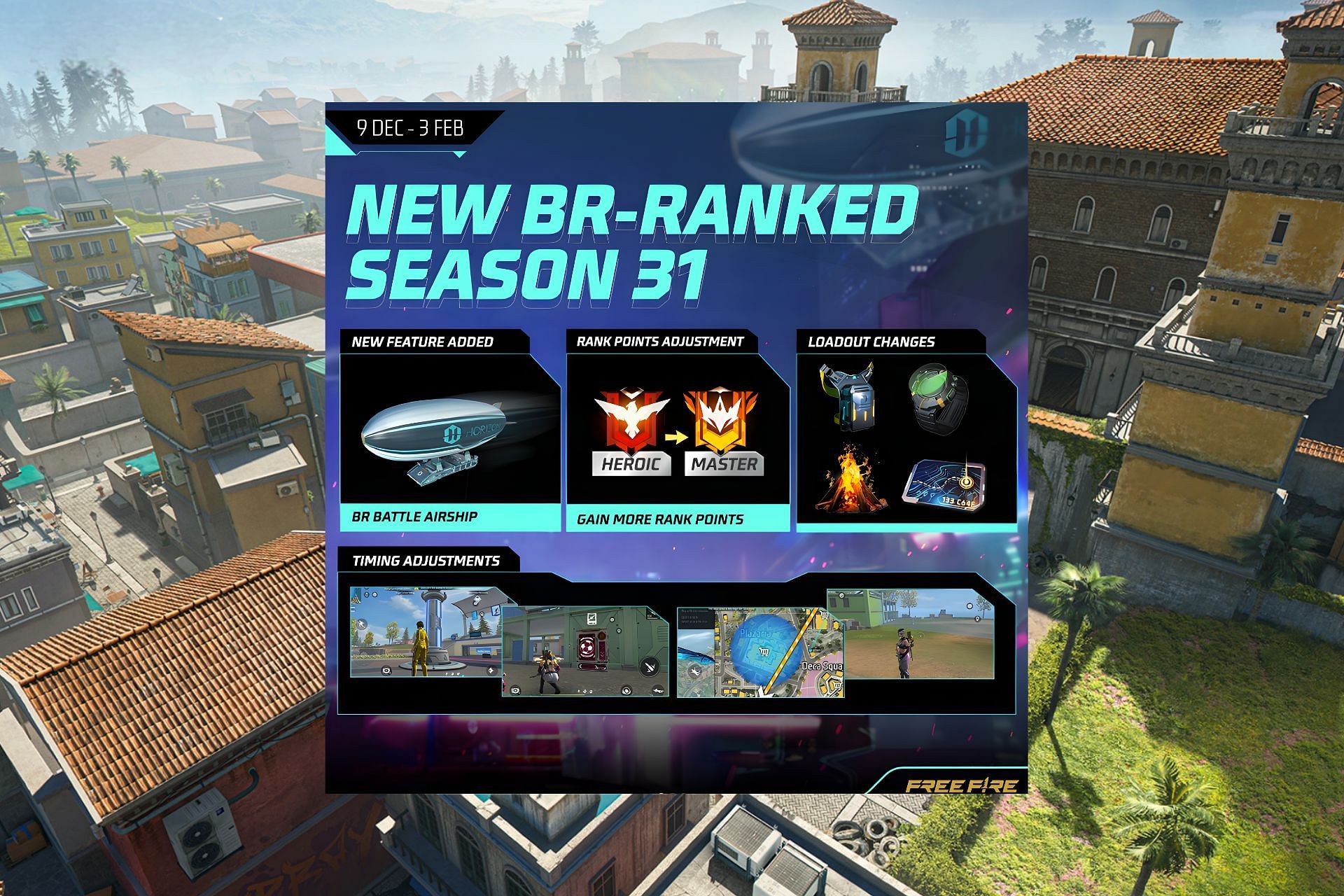 Free Fire MAX BR-Ranked  Season 31 commenced on December 9 (Image via Garena)