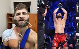 Concerned fans react as a tubed up Jiri Prochazka posts picture from hospital bed