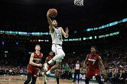 Jayson Tatum attacked 42-year-old Udonis Haslem off the dribble and NBA fans went roasting: “Joe Biden out here”, “Gave his a** a quick buck”